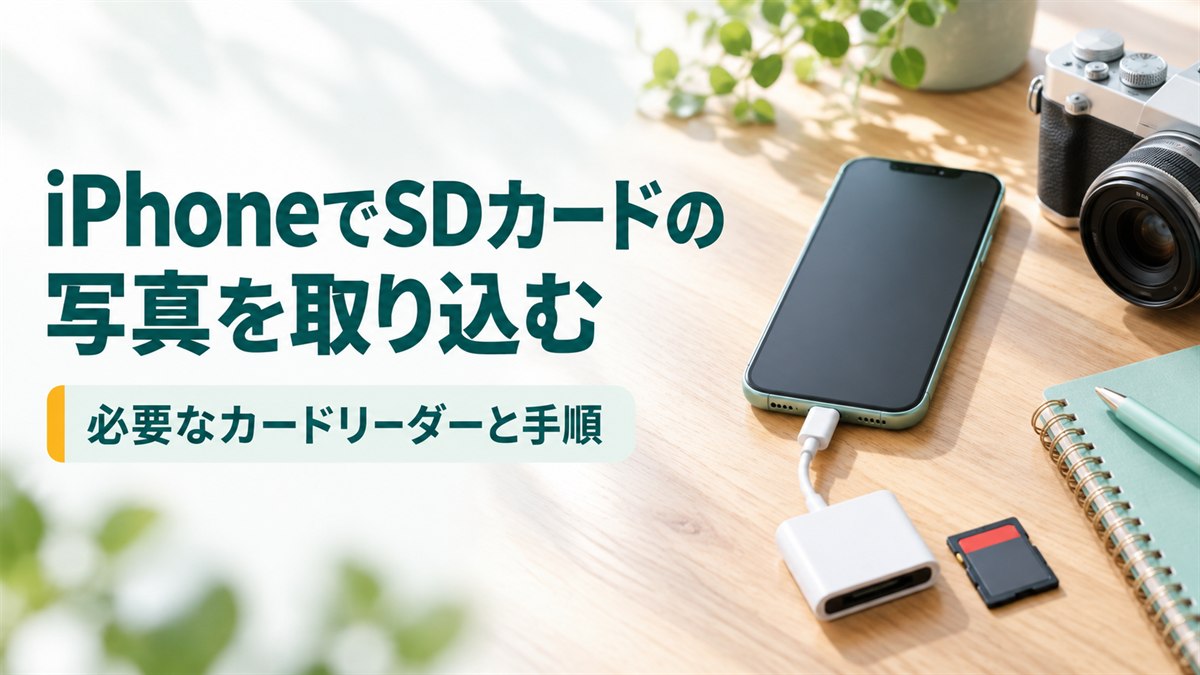 iPhoneでSDカードの写真を取り込む方法を調べるイメージ